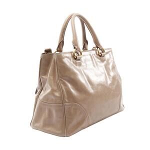 Prada VITELLO SHINE Handbag Beige Leather